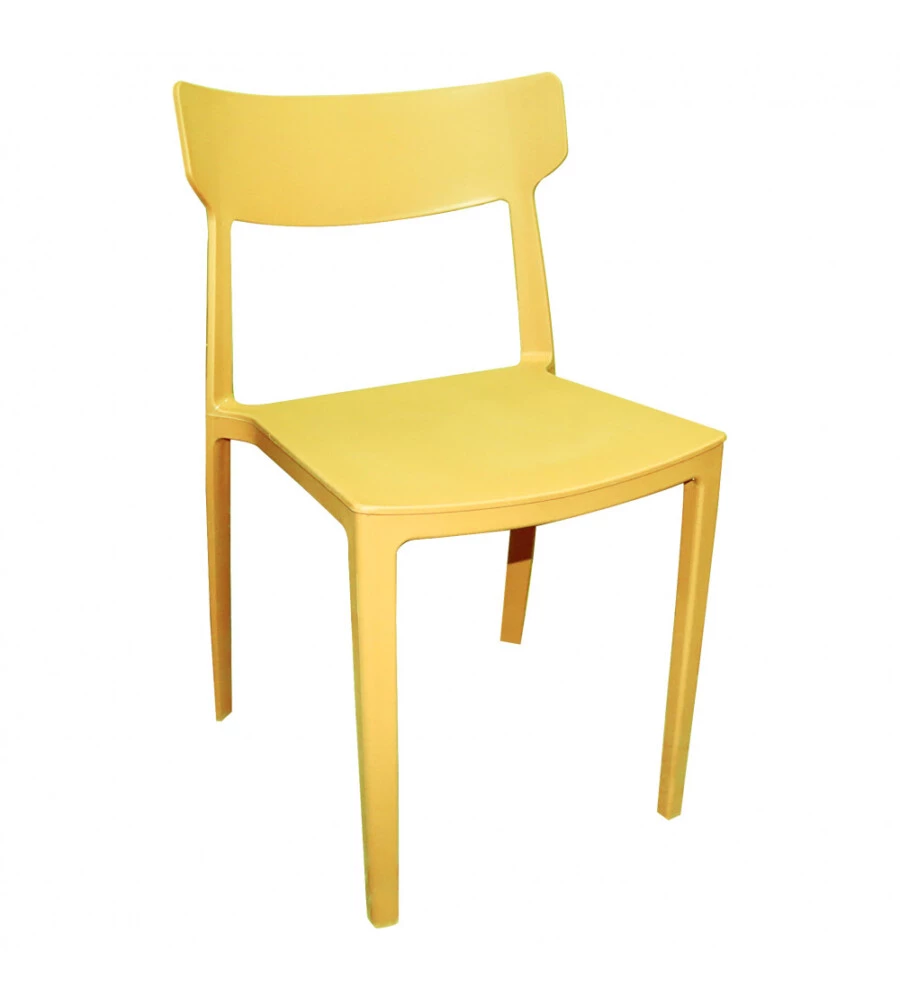 SEDIA DA ESTERNO ELICA GARDEN "DEBBY" IN POLIPROPILENE GIALLO 46,5X49X80,5 CM