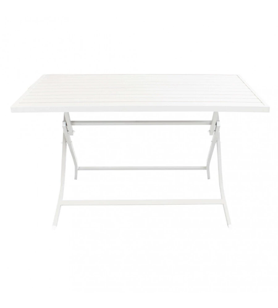 TAVOLO DA GIARDINO PIEGHEVOLE ELICA GARDEN "ALABAMA" IN ALLUMINIO BIANCO 77X130X73 CM