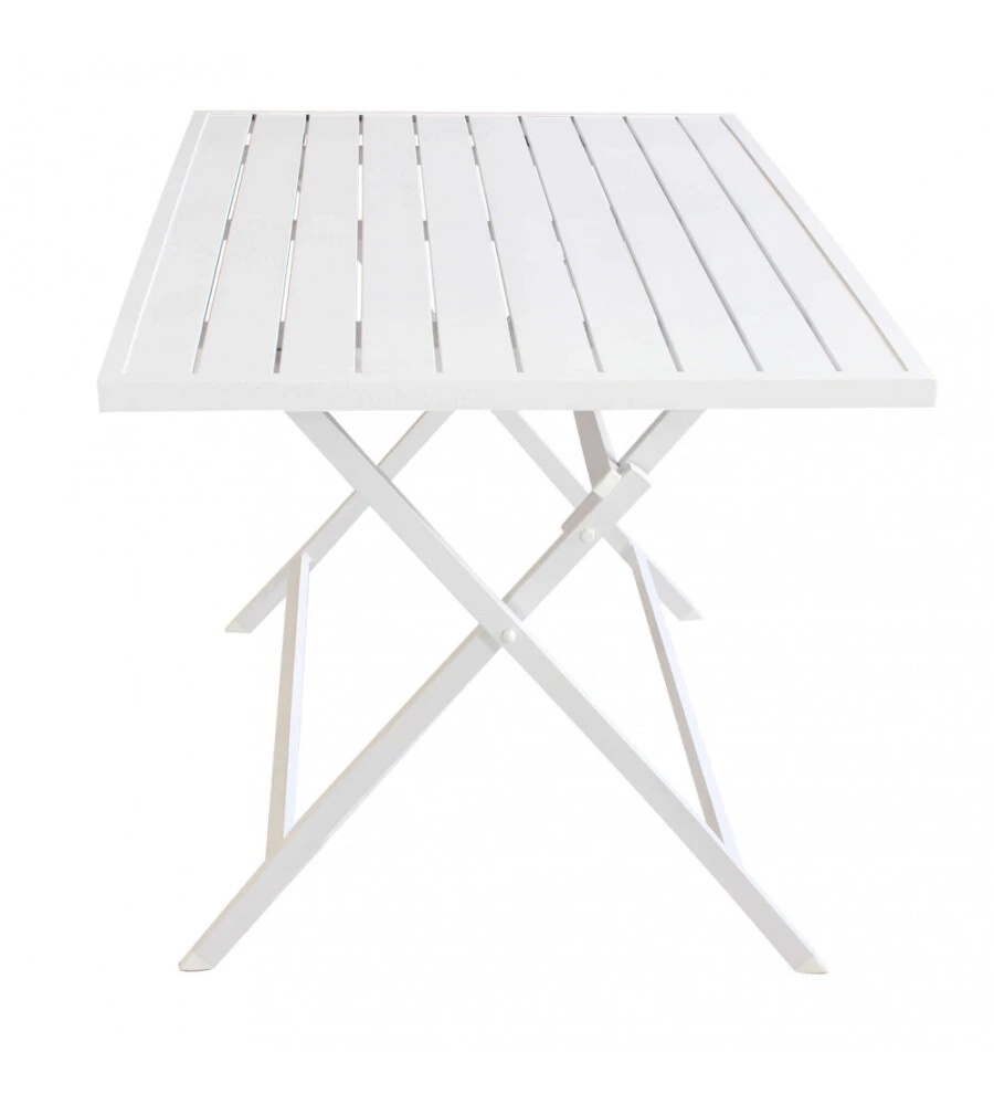 TAVOLO DA GIARDINO PIEGHEVOLE ELICA GARDEN "ALABAMA" IN ALLUMINIO BIANCO 77X130X73 CM