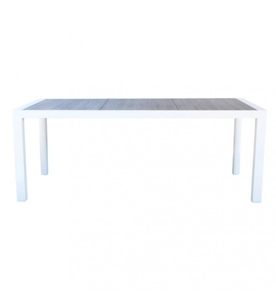 TAVOLO DA GIARDINO ELICA GARDEN "CARSON" IN ALLUMINIO BIANCO 194,5X90X74 CM