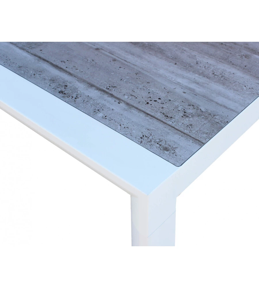 TAVOLO DA GIARDINO ELICA GARDEN "CARSON" IN ALLUMINIO BIANCO 194,5X90X74 CM