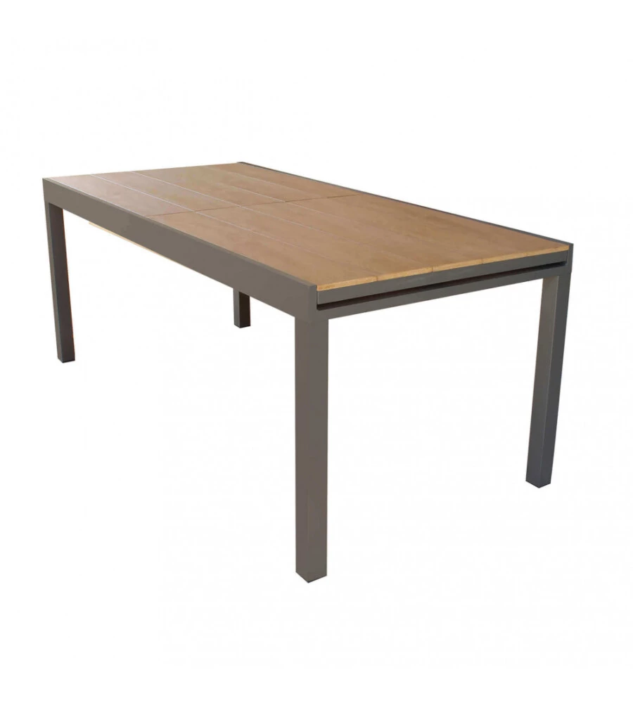 TAVOLO DA GIARDINO ALLUNGABILE ELICA GARDEN "CAYMAN" IN ALLUMINIO E POLYWOOD TAUPE 160/240X95X74 CM