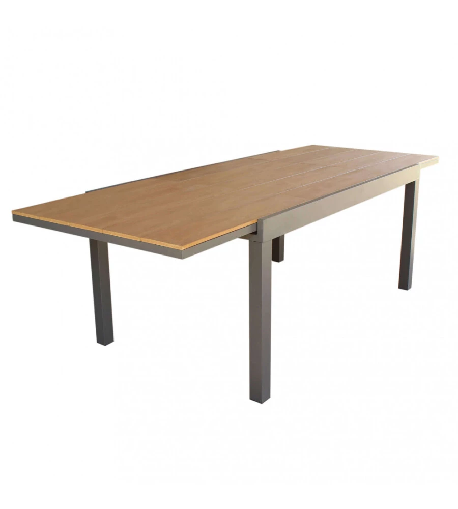 TAVOLO DA GIARDINO ALLUNGABILE ELICA GARDEN "CAYMAN" IN ALLUMINIO E POLYWOOD TAUPE 160/240X95X74 CM