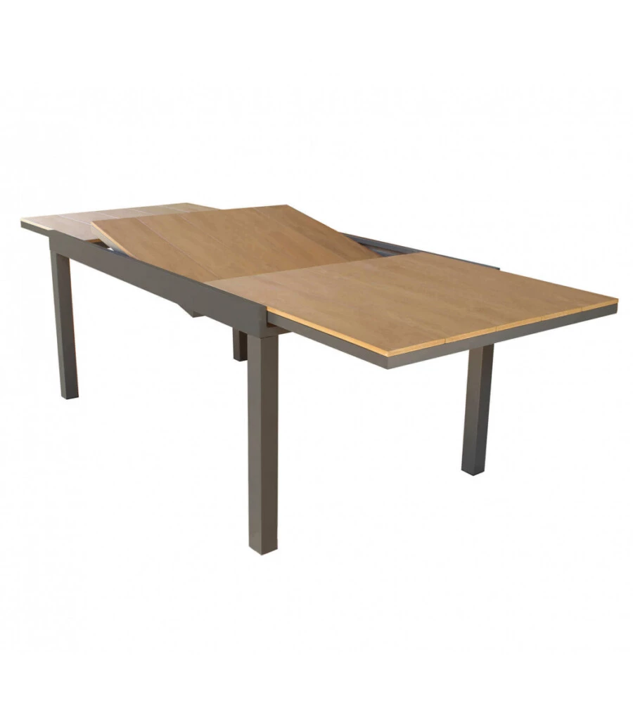 TAVOLO DA GIARDINO ALLUNGABILE ELICA GARDEN "CAYMAN" IN ALLUMINIO E POLYWOOD TAUPE 160/240X95X74 CM