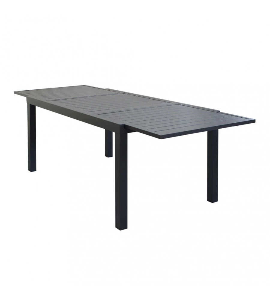 TAVOLO DA GIARDINO ALLUNGABILE ELICA GARDEN "FORMENTERA" IN ALLUMINIO ANTRACITE 160/240X100X75 CM