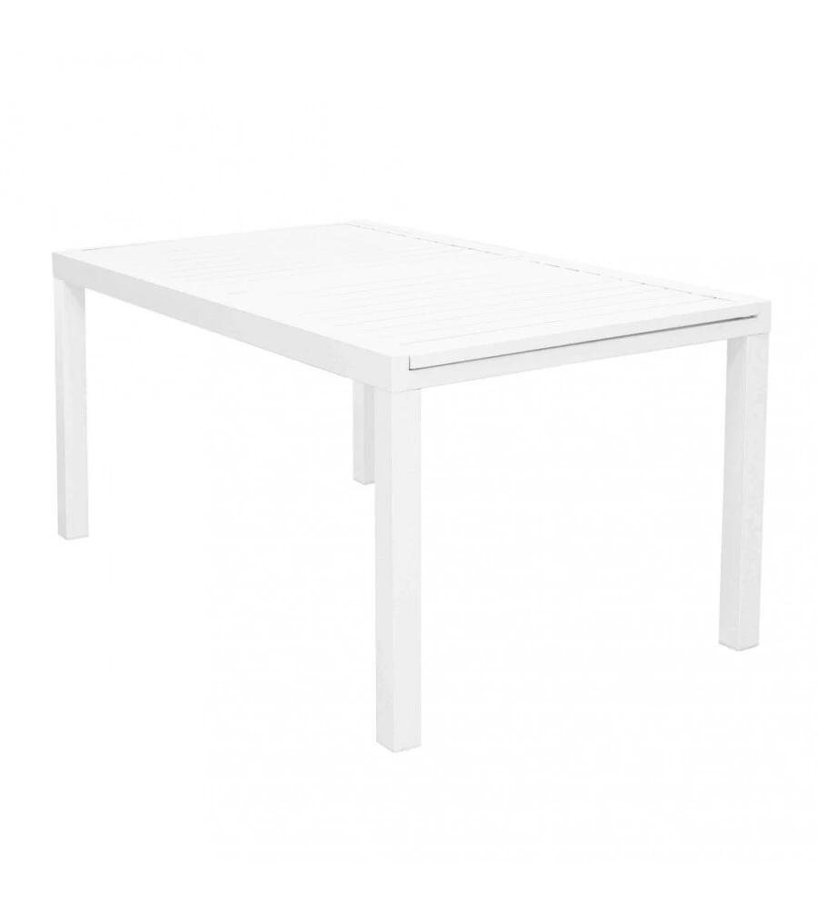 TAVOLO DA GIARDINO ALLUNGABILE ELICA GARDEN "FORMENTERA" IN ALLUMINIO BIANCO 160/240X90X75 CM