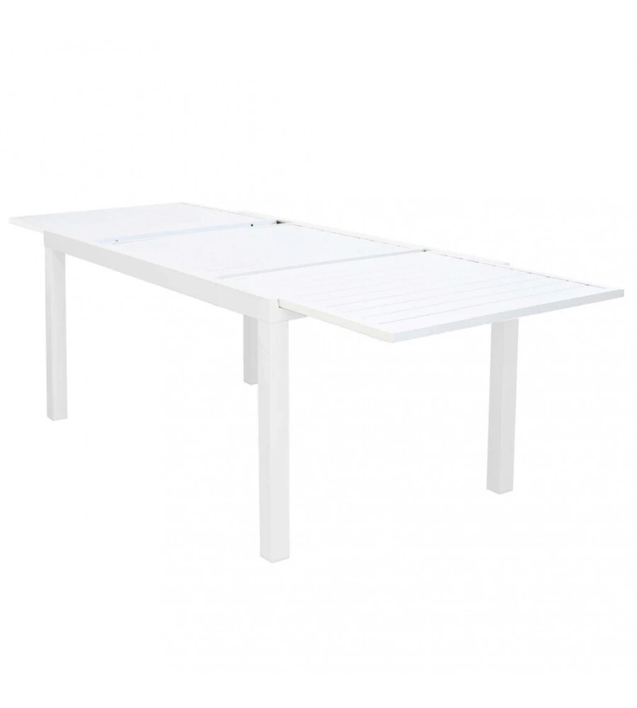 TAVOLO DA GIARDINO ALLUNGABILE ELICA GARDEN "FORMENTERA" IN ALLUMINIO BIANCO 200/300X100X75 CM