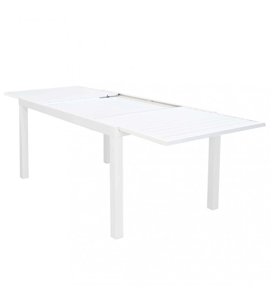 TAVOLO DA GIARDINO ALLUNGABILE ELICA GARDEN "FORMENTERA" IN ALLUMINIO BIANCO 200/300X100X75 CM