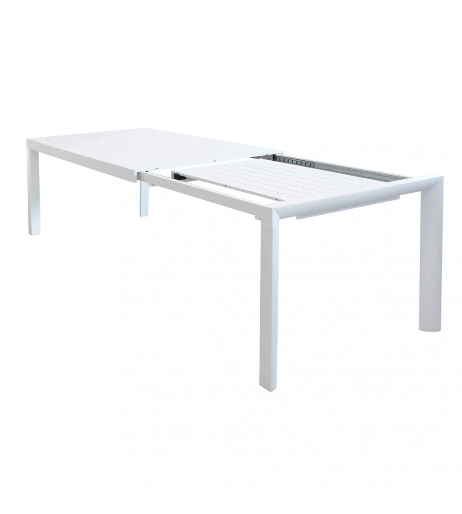 TAVOLO DA GIARDINO ALLUNGABILE ELICA GARDEN "HOUSTON" IN ALLUMINIO BIANCO 160/240X100x75 CM