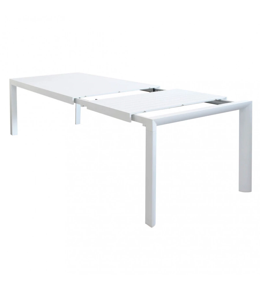 TAVOLO DA GIARDINO ALLUNGABILE ELICA GARDEN "HOUSTON" IN ALLUMINIO BIANCO 160/240X100x75 CM