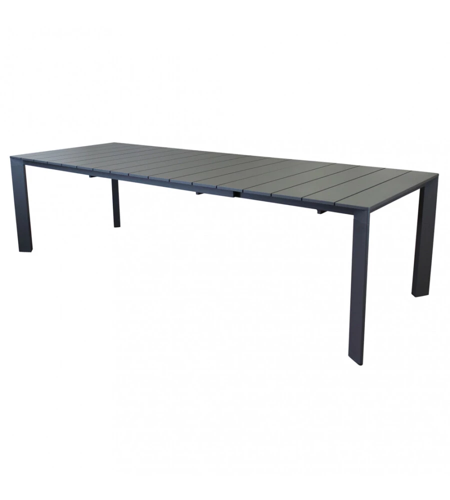 TAVOLO DA GIARDINO ALLUNGABILE ELICA GARDEN "SACRAMENTO" IN ALLUMINIO ANTRACITE 165/215X85X75 CM