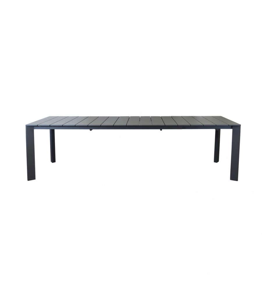 TAVOLO DA GIARDINO ALLUNGABILE ELICA GARDEN "SACRAMENTO" IN ALLUMINIO ANTRACITE 165/215X85X75 CM