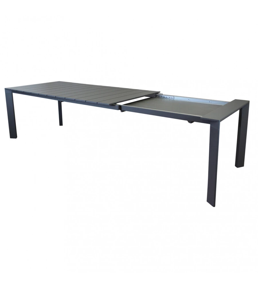 TAVOLO DA GIARDINO ALLUNGABILE ELICA GARDEN "SACRAMENTO" IN ALLUMINIO ANTRACITE 165/215X85X75 CM