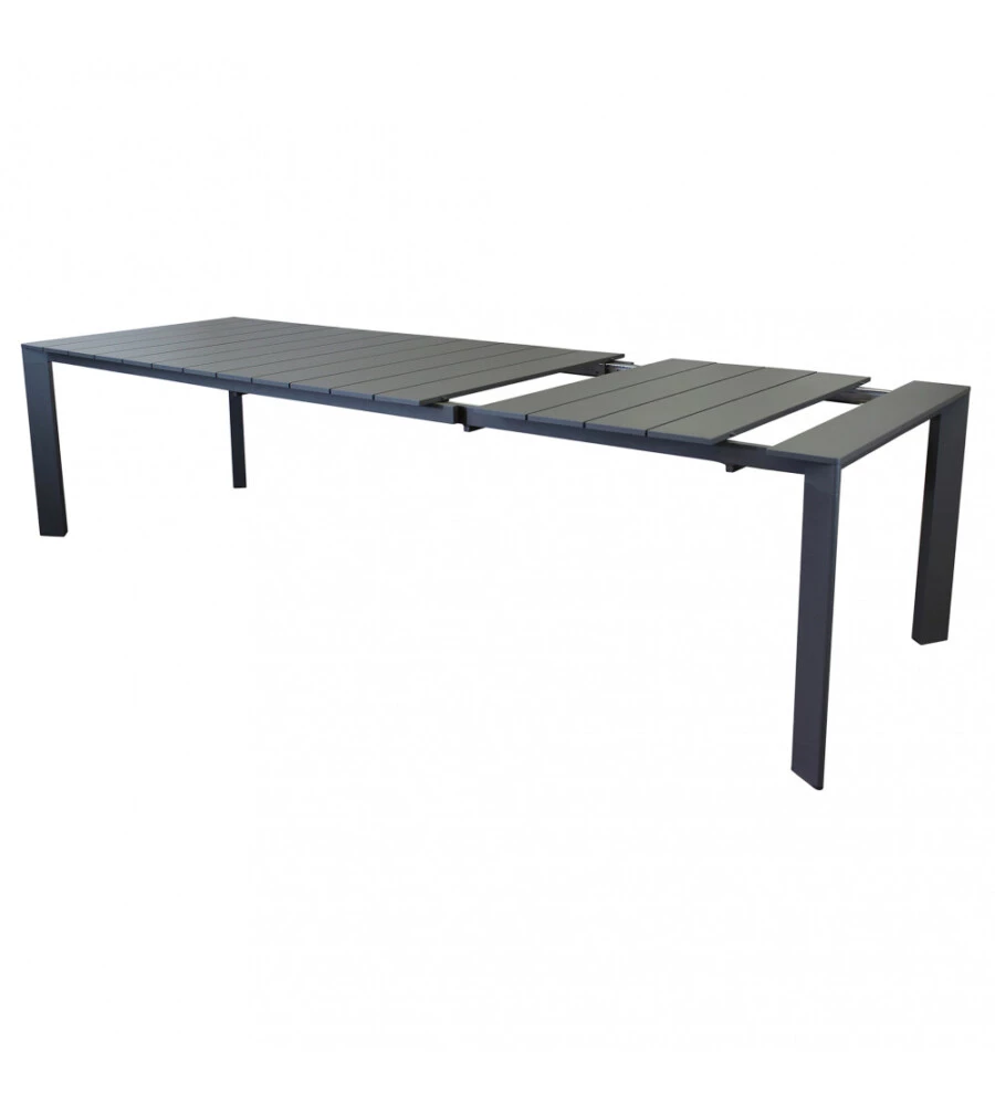 TAVOLO DA GIARDINO ALLUNGABILE ELICA GARDEN "SACRAMENTO" IN ALLUMINIO ANTRACITE 165/215X85X75 CM