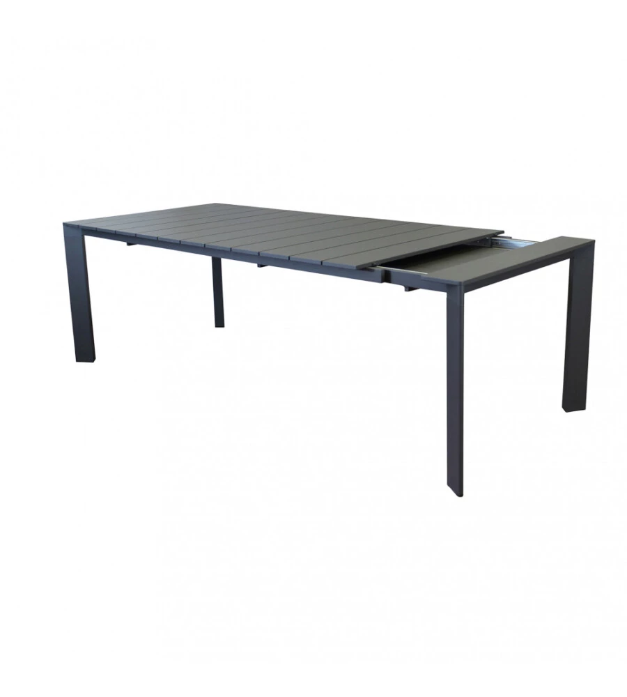 TAVOLO DA GIARDINO ALLUNGABILE ELICA GARDEN "SACRAMENTO" IN ALLUMINIO ANTRACITE 165/215X85X75 CM