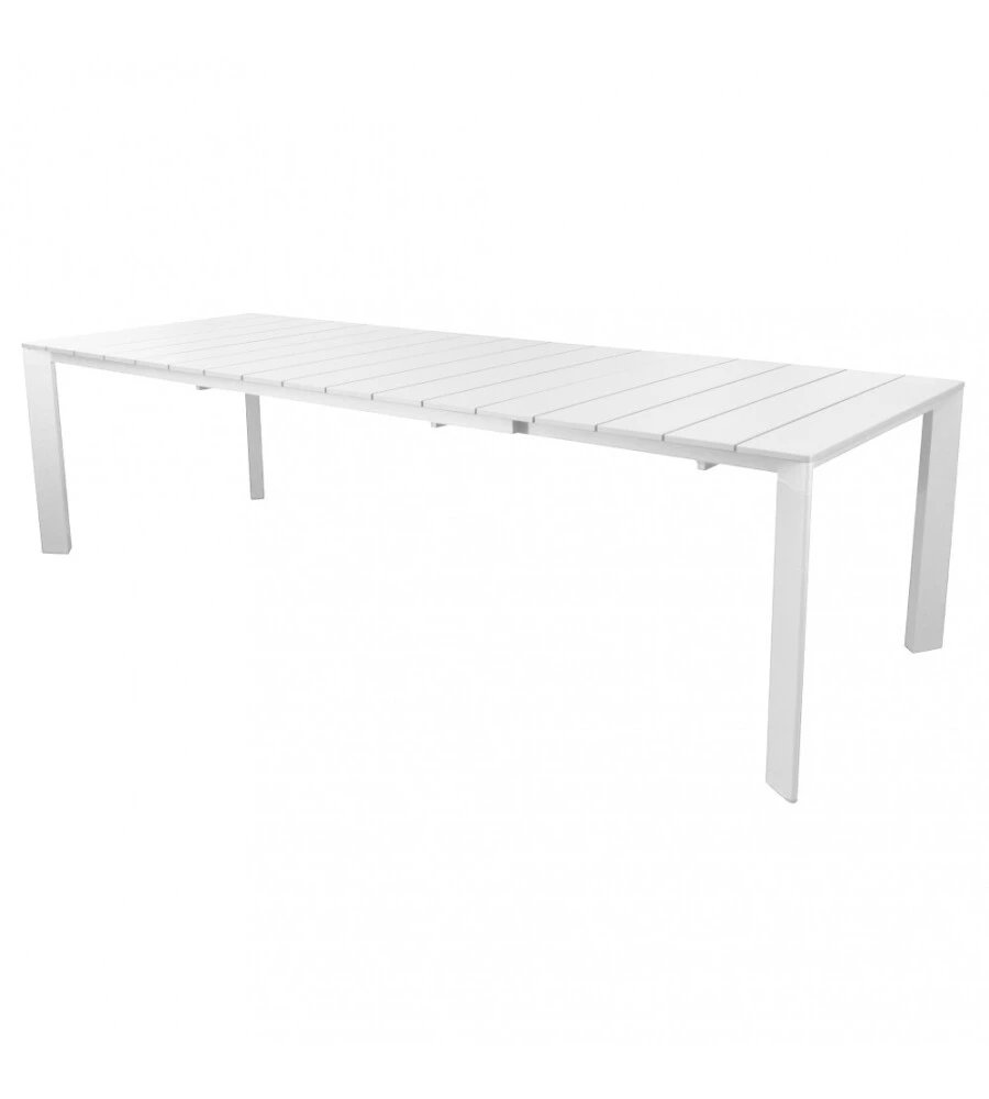 TAVOLO DA GIARDINO ALLUNGABILE ELICA GARDEN "SACRAMENTO" IN ALLUMINIO BIANCO 165/215X85X75 CM