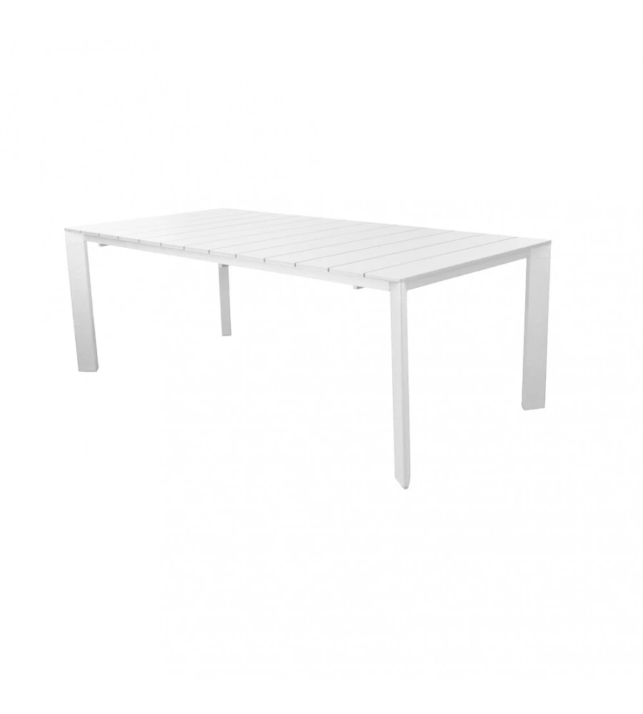 TAVOLO DA GIARDINO ALLUNGABILE ELICA GARDEN "SACRAMENTO" IN ALLUMINIO BIANCO 165/215X85X75 CM
