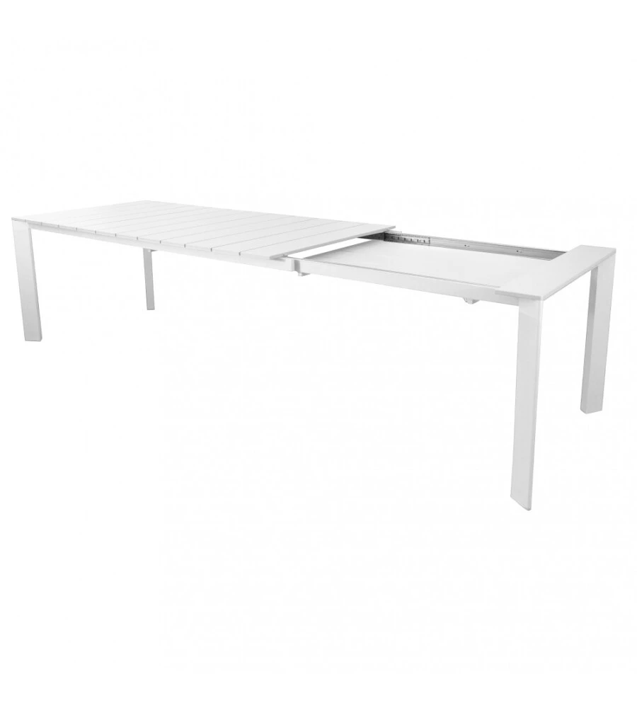 TAVOLO DA GIARDINO ALLUNGABILE ELICA GARDEN "SACRAMENTO" IN ALLUMINIO BIANCO 165/215X85X75 CM