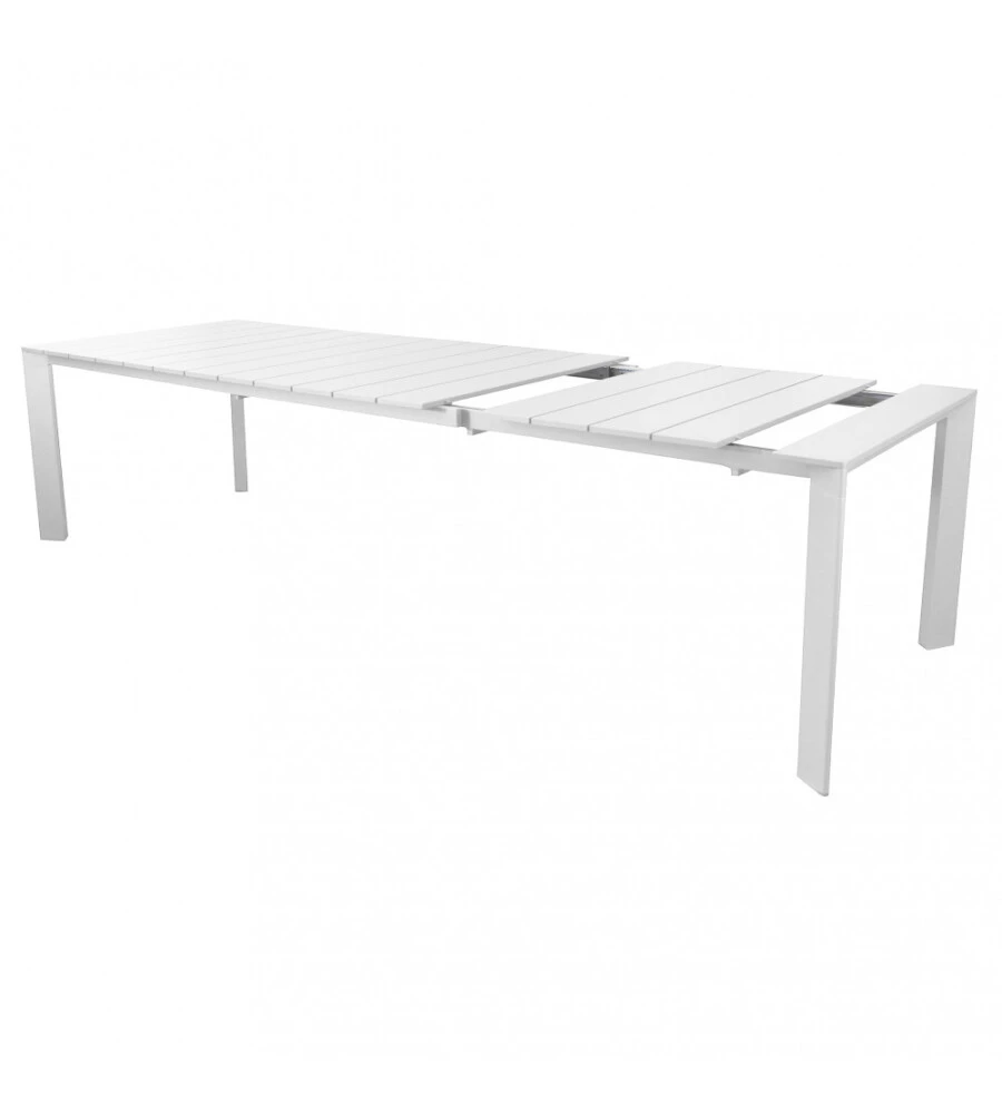 TAVOLO DA GIARDINO ALLUNGABILE ELICA GARDEN "SACRAMENTO" IN ALLUMINIO BIANCO 165/215X85X75 CM