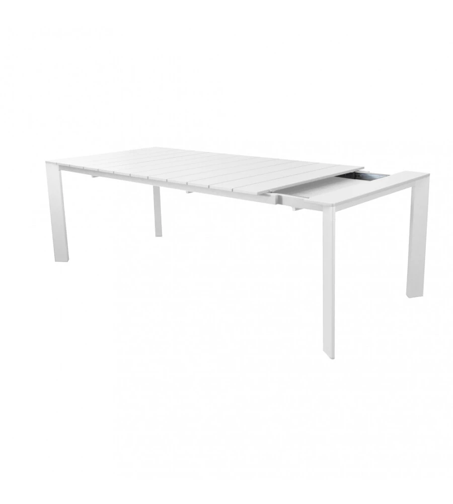 TAVOLO DA GIARDINO ALLUNGABILE ELICA GARDEN "SACRAMENTO" IN ALLUMINIO BIANCO 165/215X85X75 CM