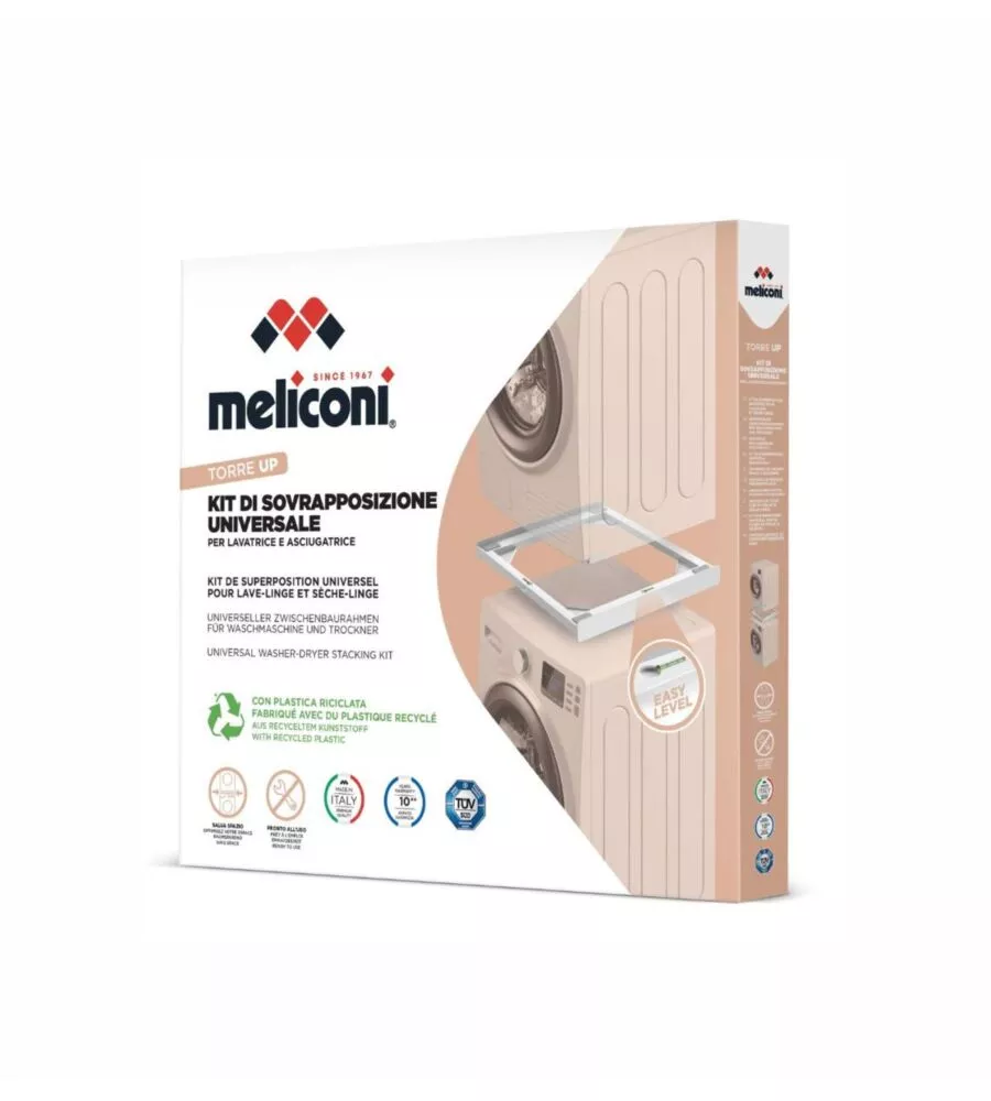 KIT DI SOVRAPPOSIZIONE UNIVERSALE PER LAVATRICE E ASCIUGATRICE "TORRE UP" BIANCO 61,2X6X56,2 CM