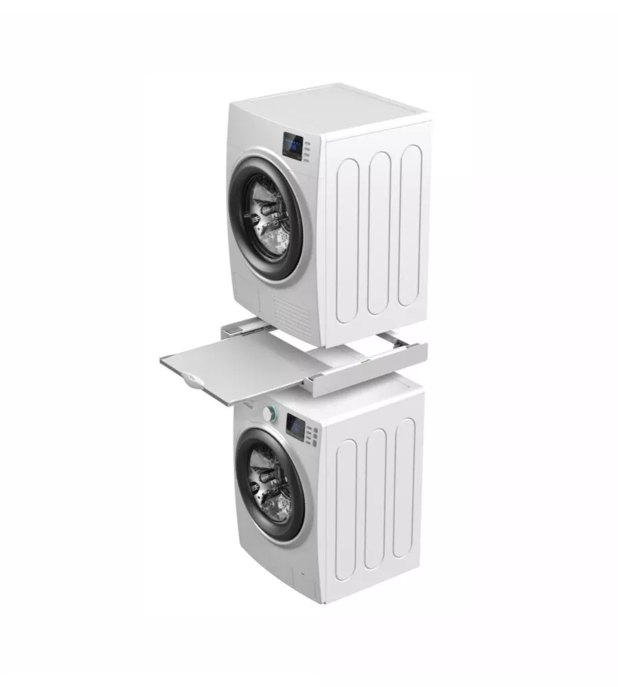 KIT DI SOVRAPPOSIZIONE UNIVERSALE PER LAVATRICE E ASCIUGATRICE "TORRE GREEN" BIANCO 59,4X8,4X63,4 CM