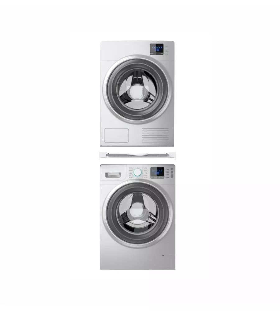 KIT DI SOVRAPPOSIZIONE UNIVERSALE PER LAVATRICE E ASCIUGATRICE "TORRE GREEN" BIANCO 59,4X8,4X63,4 CM