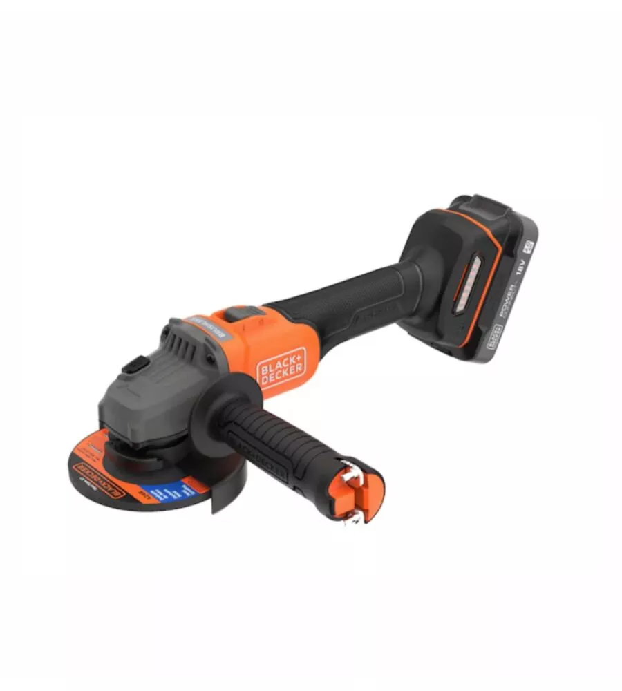 SMERIGLIATRICE ANGOLARE A BATTERIA BLACK+DECKER "BCG6L8D1S-QW" 115 MM 18V