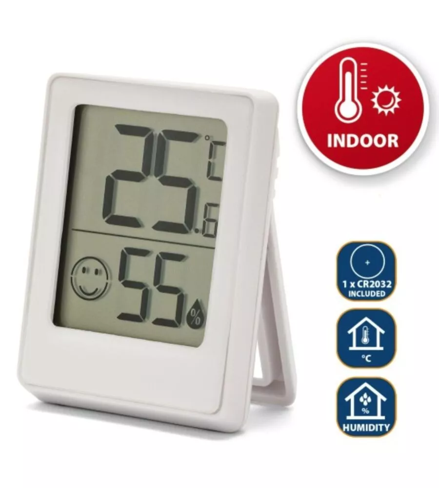 MINI STAZIONE METEO DIGITALE DA INTERNO VELAMP BIANCO