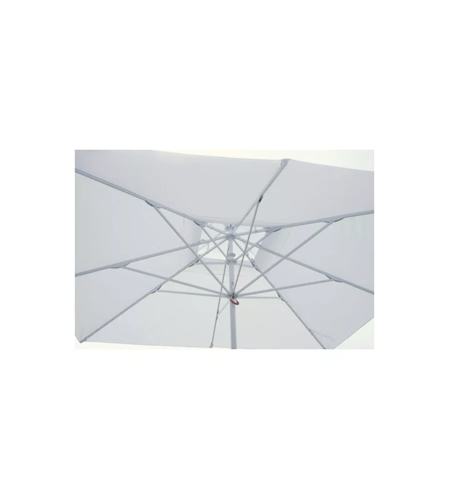 OMBRELLONE DA GIARDINO QUADRATO SOLARIA "PUSH-UP" IN ALLUMINIO BIANCO 3X3 MT