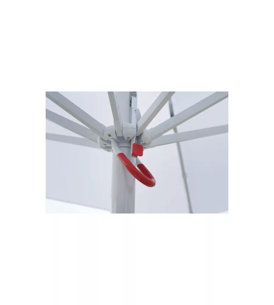 OMBRELLONE DA GIARDINO QUADRATO SOLARIA "PUSH-UP" IN ALLUMINIO BIANCO 3X3 MT