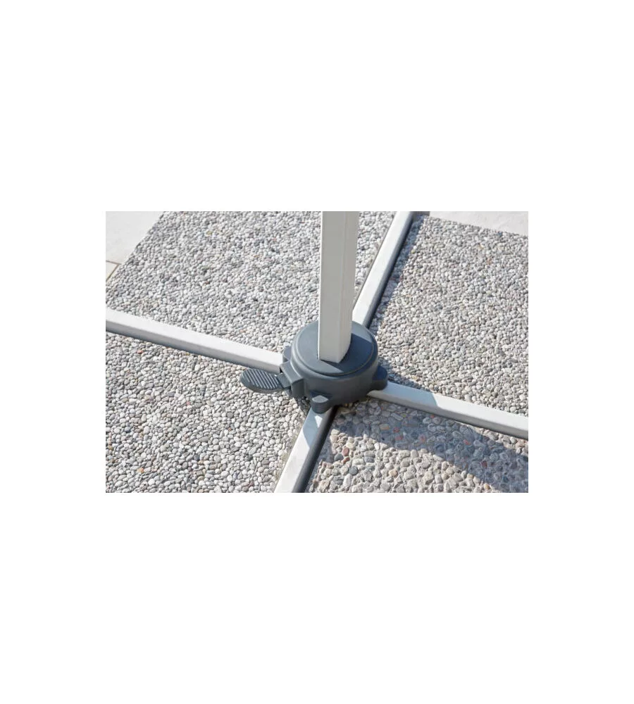 OMBRELLONE A BRACCIO RETTANGOLARE SOLARIA "CALIFORNIA SPUNCRYLIC" IN ALLUMINIO BIANCO E GRIGIO 3X4 MT