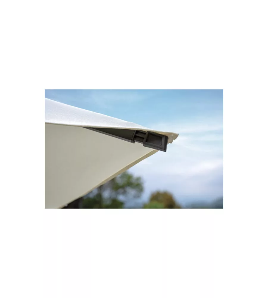 OMBRELLONE A BRACCIO RETTANGOLARE SOLARIA "TENNESSEE" IN ALLUMINIO ANTRACITE E BIANCO 3X4 MT