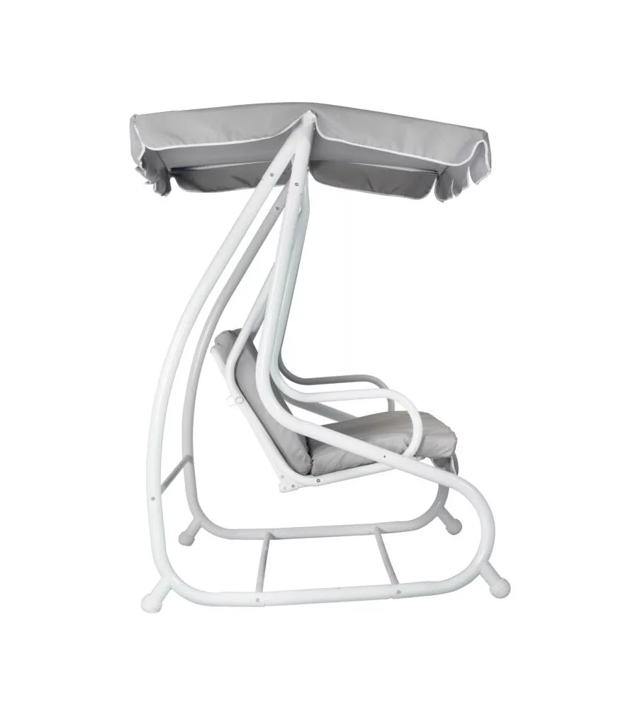 DONDOLO DA GIARDINO SOLARIA BIANCO E GRIGIO CHIARO 3 POSTI 200X125X166 CM