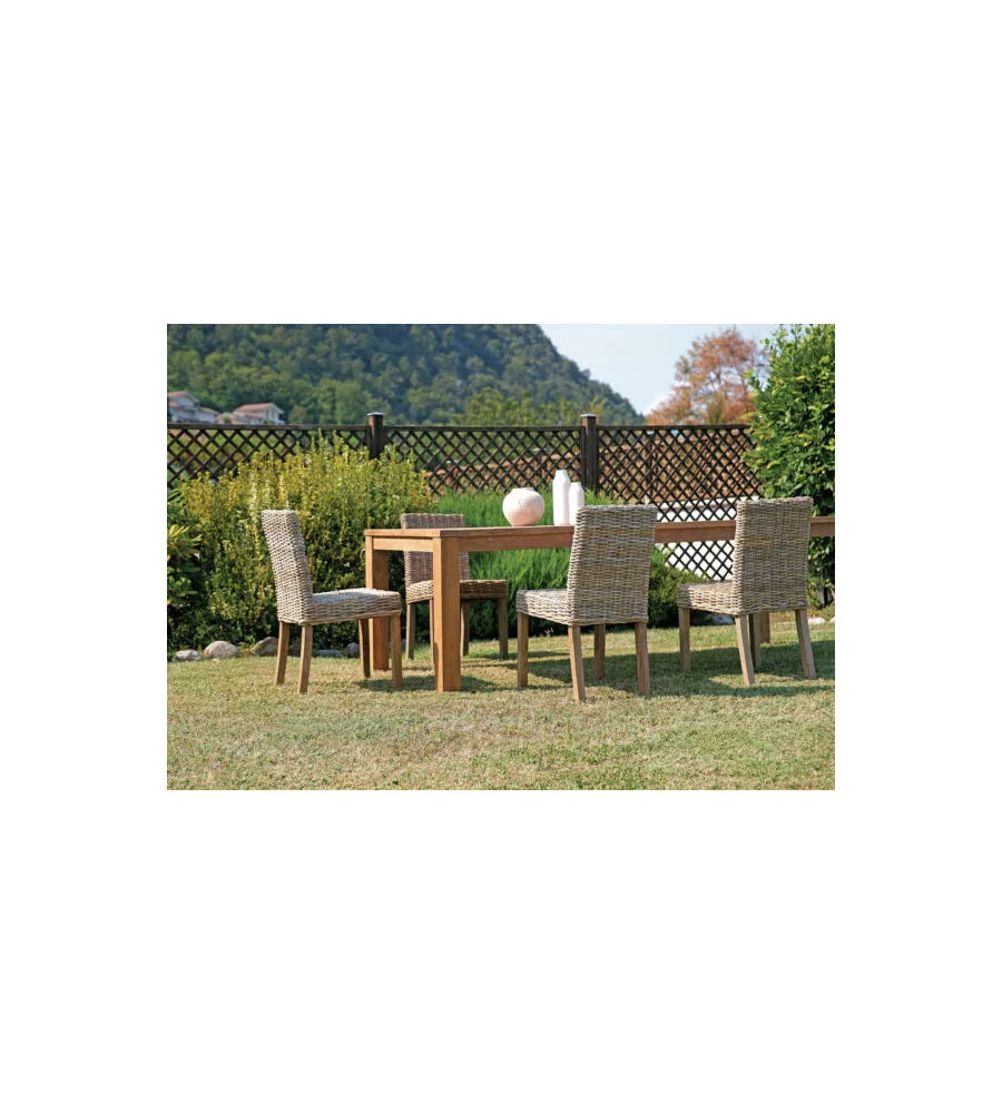 TAVOLO DA ESTERNO SOLARIA "GIACARTA" IN TEAK RICICLATO 250X100X77 CM