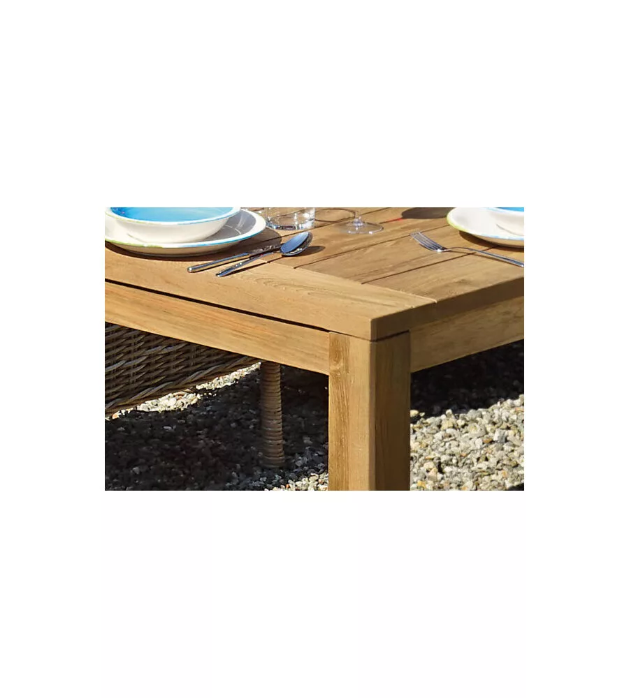 TAVOLO DA ESTERNO SOLARIA "GIACARTA" IN TEAK RICICLATO 250X100X77 CM