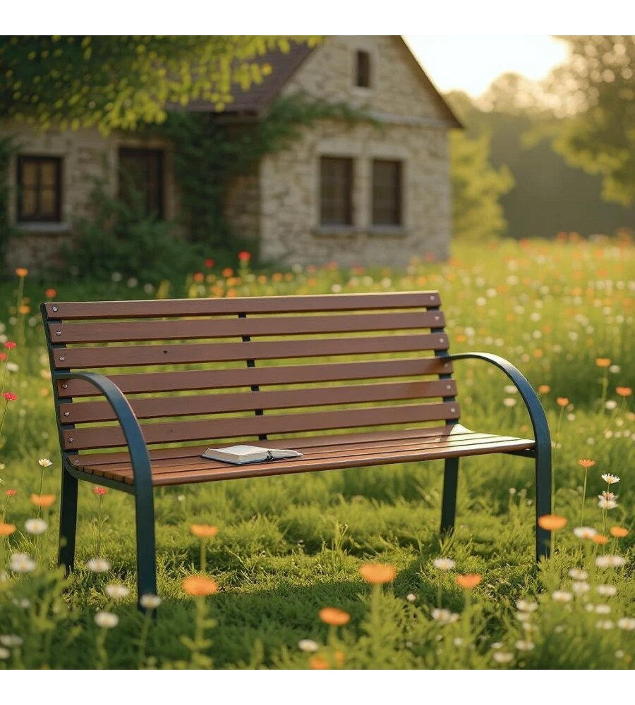 PANCHINA DA ESTERNO SOLARIA "PICCADILLY" IN FERRO 2 POSTI  122X67X72 CM