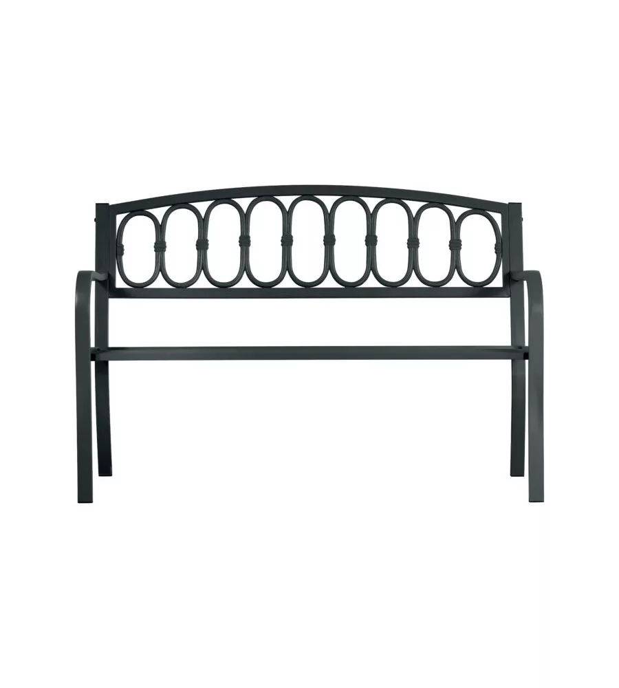 PANCHINA DA ESTERNO SOLARIA IN FERRO E GHISA ANTRACTE 2 POSTI 127X63X87 CM