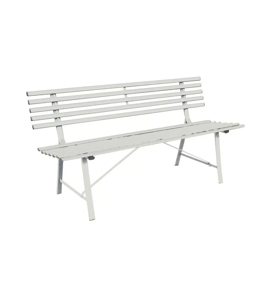 PANCHINA DA ESTERNO SOLARIA "GALLIPOLI" IN FERRO AVORIO 3 POSTI 150X57X76 CM