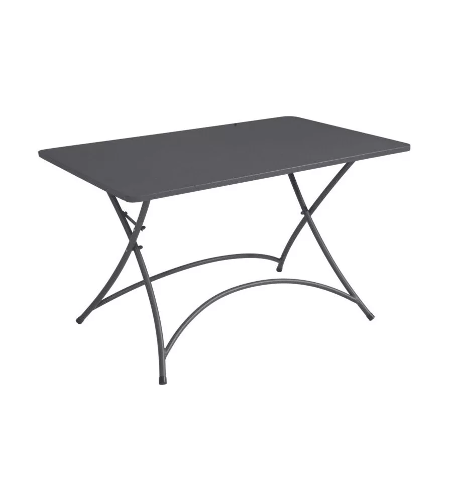 TAVOLO DA ESTERNO PIEGHEVOLE SOLARIA "ORTA" IN FERRO ANTRACITE 120X70X74 CM