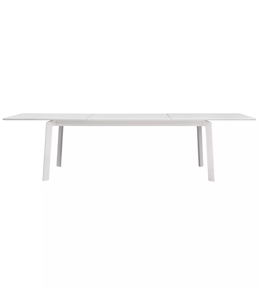 TAVOLO DA ESTERNO ALLUNGABILE SOLARIA "PORTO ERCOLE" IN ALLUMINIO BIANCO 200/300X102X75 CM