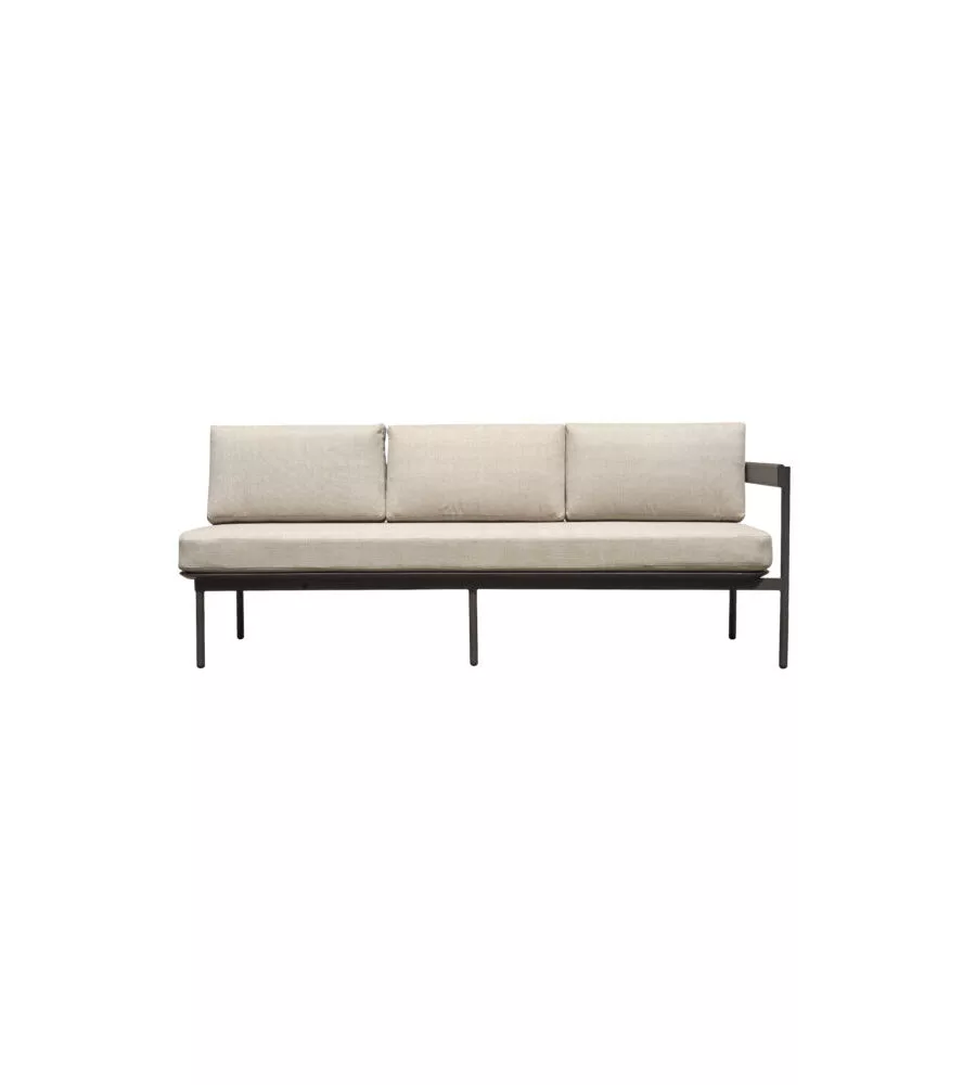 SET DA GIARDINO SOLARIA "TORVAIANICA" IN ALLUMINIO ANTRACITE SABBIA 6 SEDUTE E 1 TAVOLINO