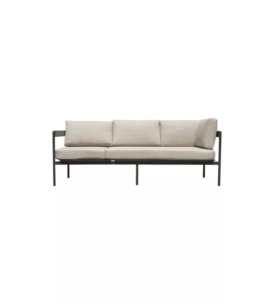 SET DA GIARDINO SOLARIA "TORVAIANICA" IN ALLUMINIO ANTRACITE SABBIA 6 SEDUTE E 1 TAVOLINO