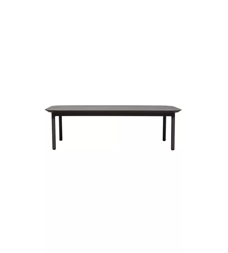 SET DA GIARDINO SOLARIA "TORVAIANICA" IN ALLUMINIO ANTRACITE SABBIA 6 SEDUTE E 1 TAVOLINO