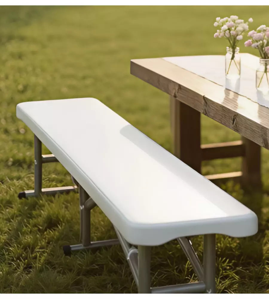 PANCA PIEGHEVOLE SOLARIA "CATERING" BIANCO 183X28X44 CM