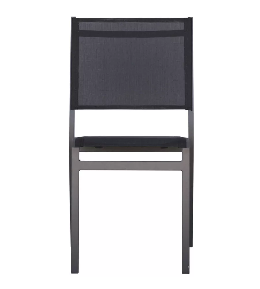 SEDIA DA ESTERNO SOLARIA "POLA" IMPILABILE IN ALLUMINIO ANTRACITE 46X59X86 CM
