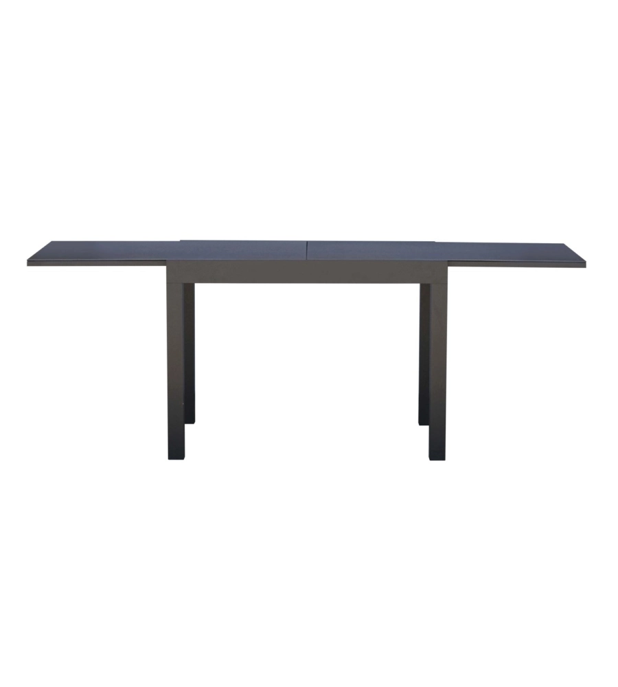 TAVOLO DA ESTERNO ALLUNGABILE SOLARIA "SPALATO" IN ALLUMINIO ANTRACITE E PIANO IN VETROCERAMICA 104/208X75X75 CM