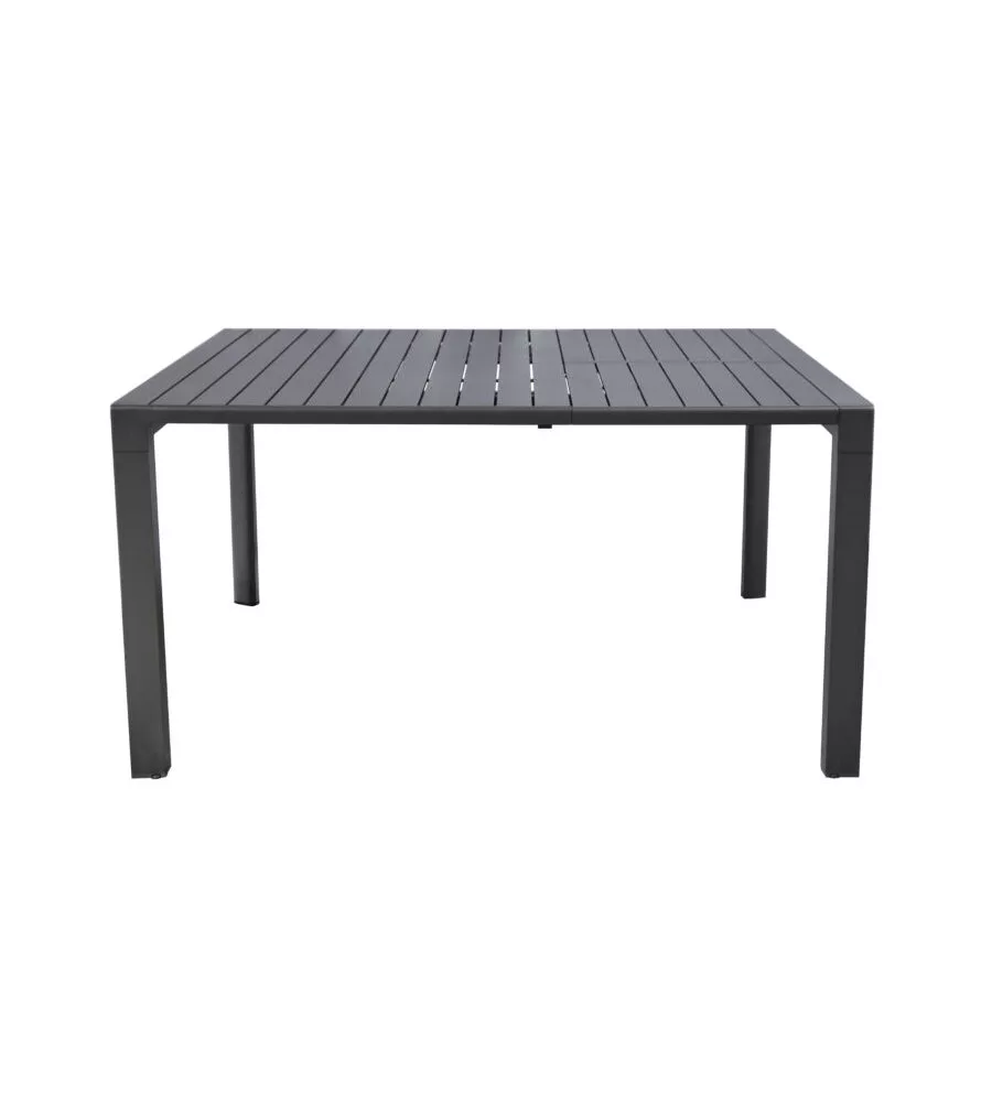 TAVOLO DA ESTERNO ALLUNGABILE SOLARIA "GIACINTO" IN ALLUMINIO ANTRACITE 100/150X150X77 CM
