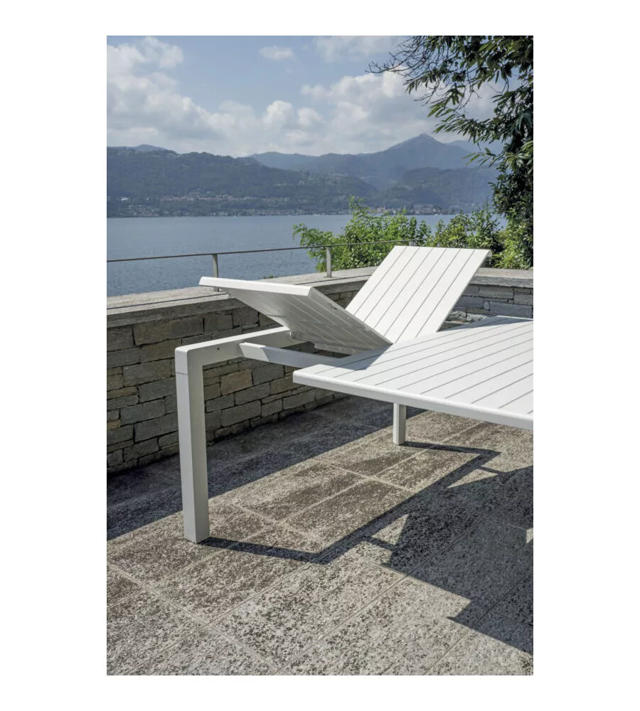TAVOLO DA ESTERNO ALLUNGABILE SOLARIA "GIACINTO" IN ALLUMINIO BIANCO 100/150X150X77 CM