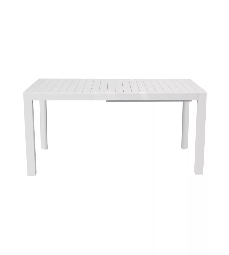 TAVOLO DA ESTERNO ALLUNGABILE SOLARIA "GIACINTO" IN ALLUMINIO BIANCO 100/150X150X77 CM
